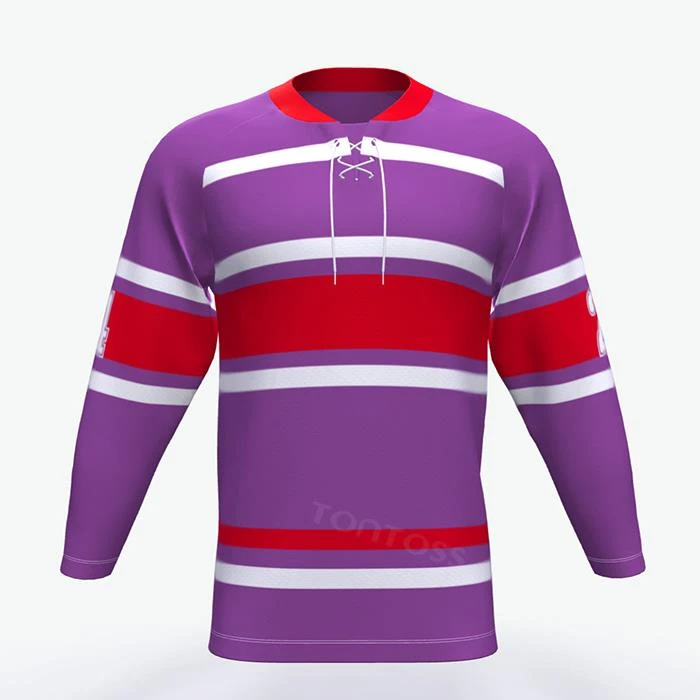 Very Popular Style Of Purple Stripe Ice Hockey Cloth