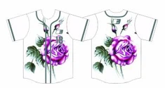2017 Custom Dry Fit 260gsm interlock Fabric Baseball Jersey Rose Logo Jerseys