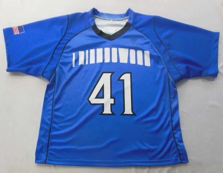 Blue V Collar Short Sleeve Raglan Shoulder Hockey Shirts