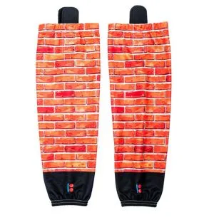Red Wall Pattern Ice Hockey Socks Printing Your Design